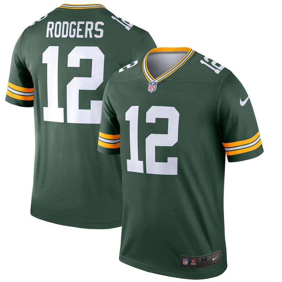 Men Green Bay Packers #12 Aaron Rodgers Nike Green Legend NFL Jersey